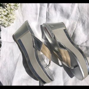 Prada Thong Wedged Sandals